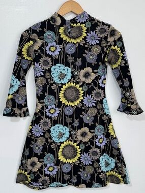 NWT Motel Rocks Retro Flower Power Print Mini Dress Size Small